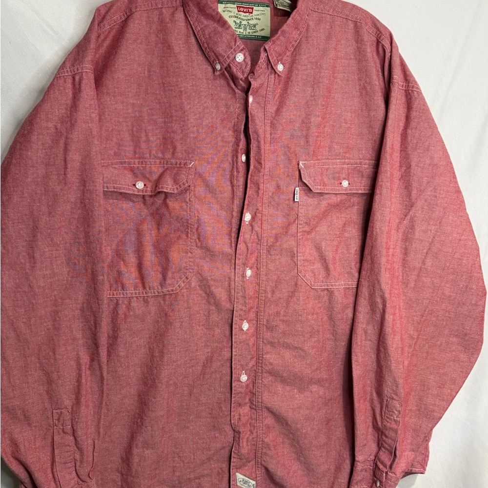 Levi's Men's Casual Red Button-Down Shirt